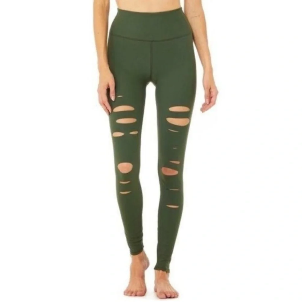 Alo‎ Yoga High Waist Ripped Warrior Legging Hunter XS
